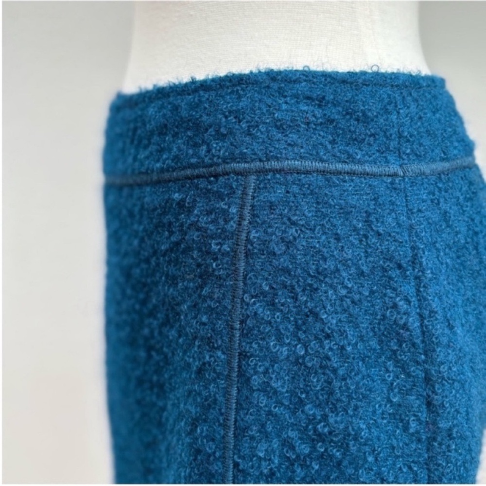 St John Pencil Skirt Office Tailored Boucle Wool Mohair Silk Teal Blue Size 4 - Picture 7 of 16